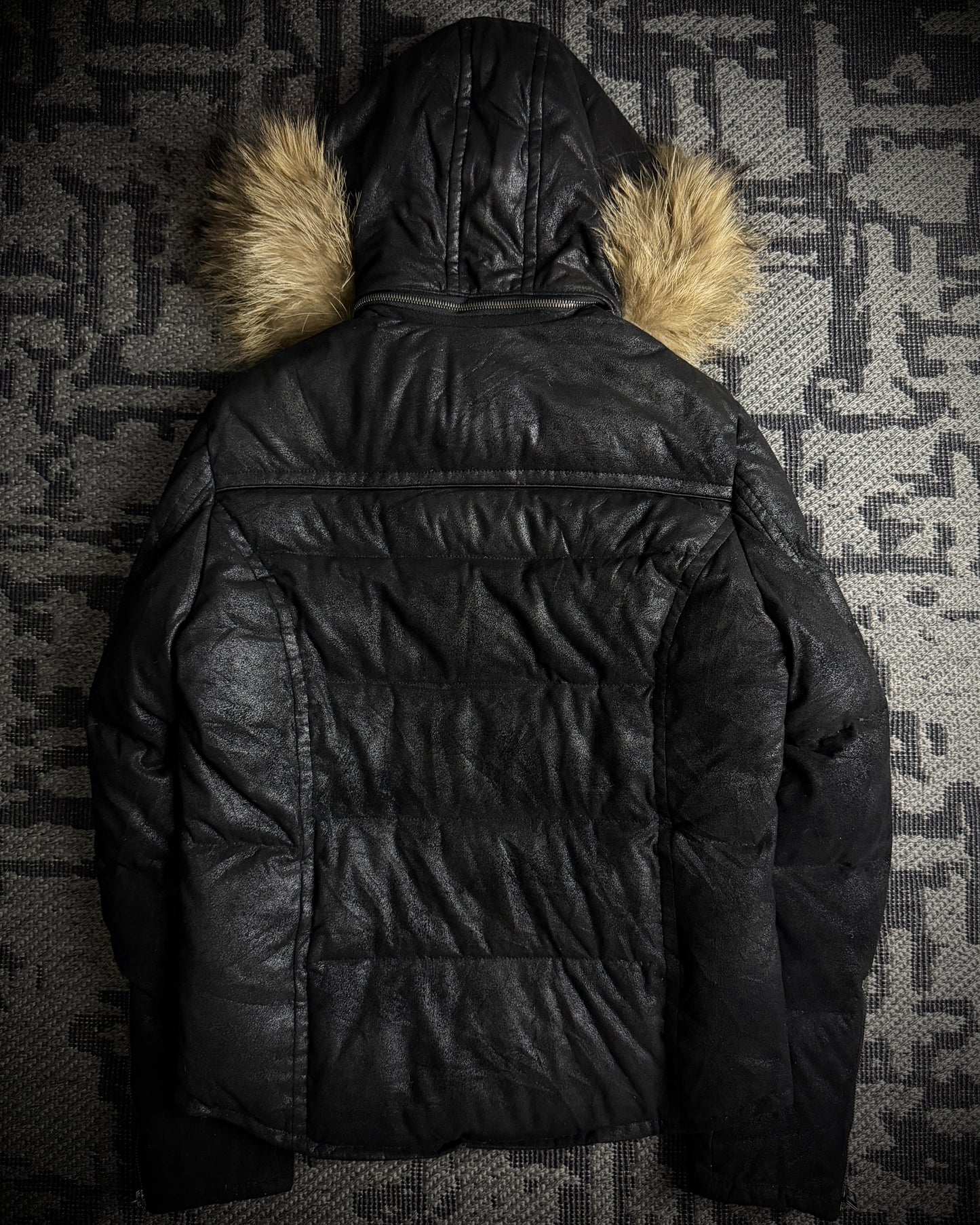 5351 POUR LES HOMMES Raccoon Fur Coated Down Jacket