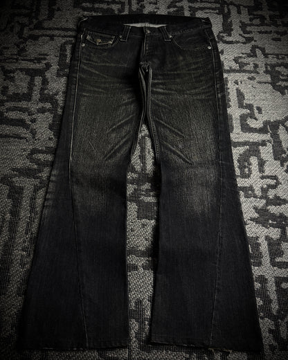 Tornado Mart Whiskered Spiral Boot Cut Jeans