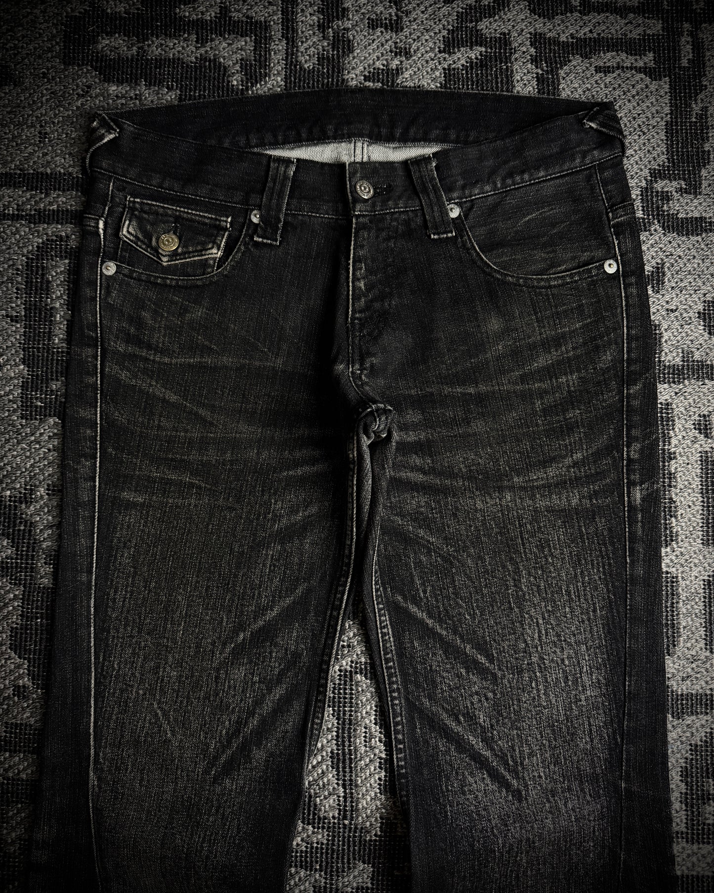 Tornado Mart Whiskered Spiral Boot Cut Jeans