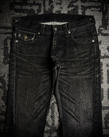 Tornado Mart Whiskered Spiral Boot Cut Jeans
