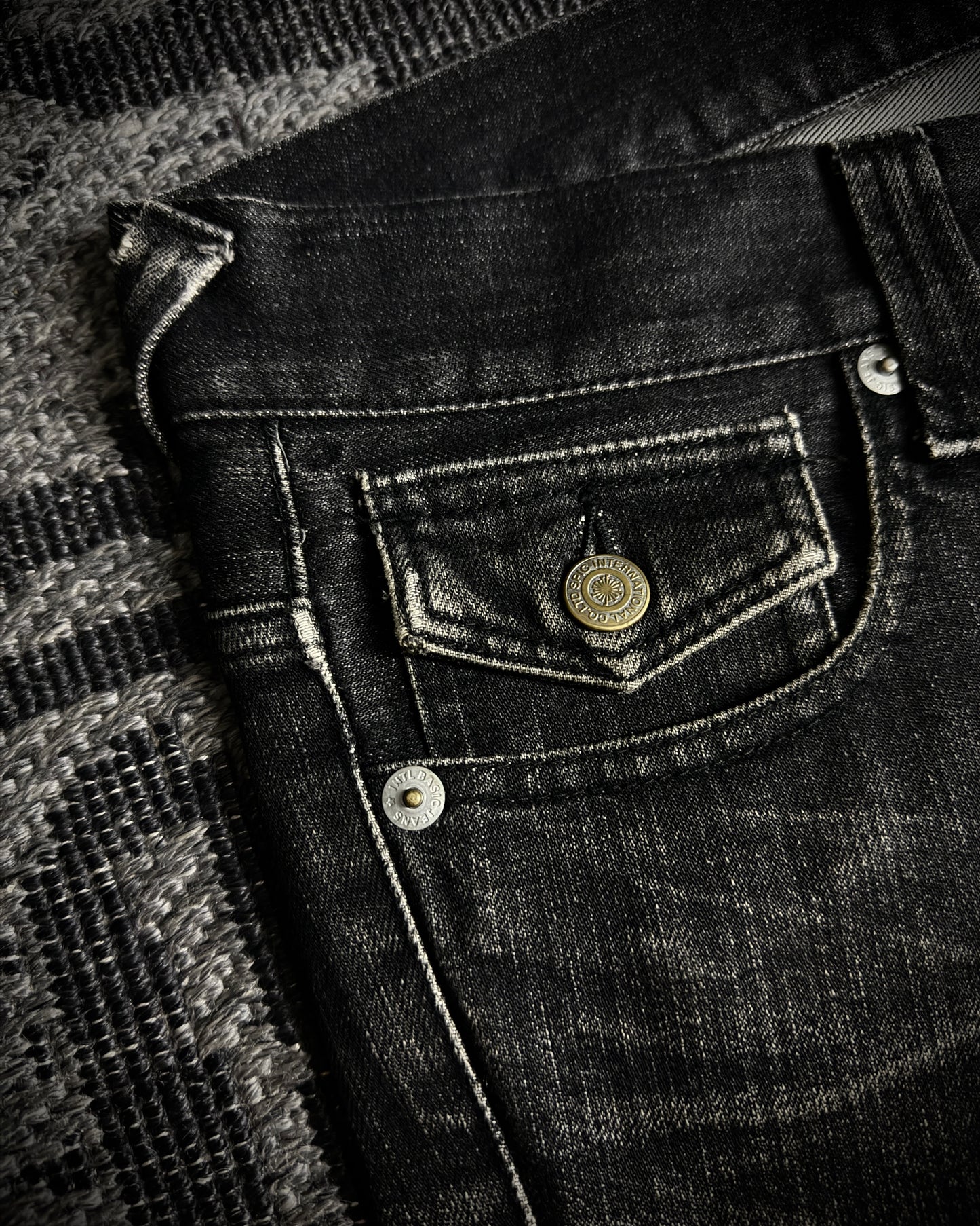 Tornado Mart Whiskered Spiral Boot Cut Jeans