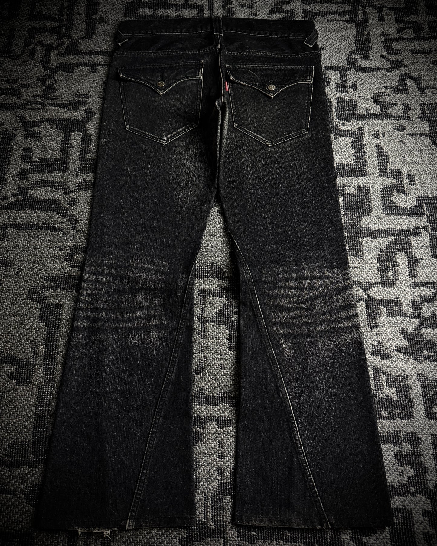 Tornado Mart Whiskered Spiral Boot Cut Jeans