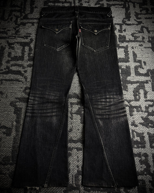 Tornado Mart Whiskered Spiral Boot Cut Jeans