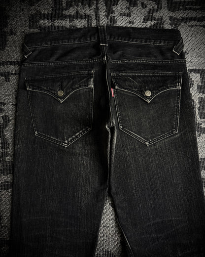 Tornado Mart Whiskered Spiral Boot Cut Jeans