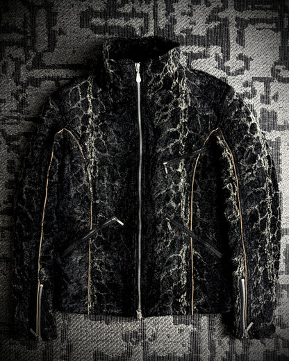Tornado Mart Python Pattern Short Pile Jacket