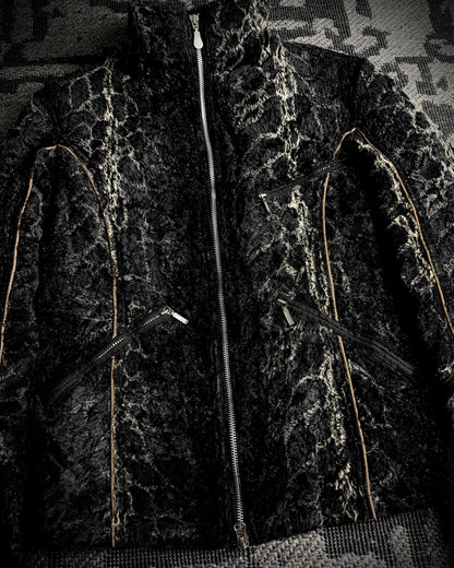 Tornado Mart Python Pattern Short Pile Jacket