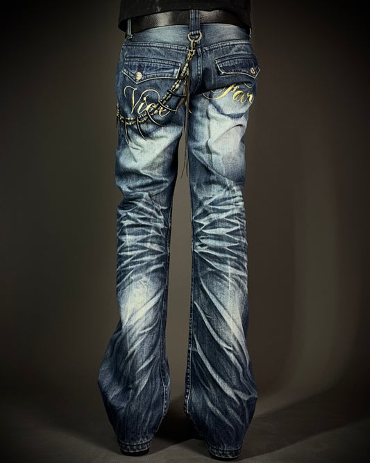 Vice Fairy Whiskered Distressed Bootcut Jeans