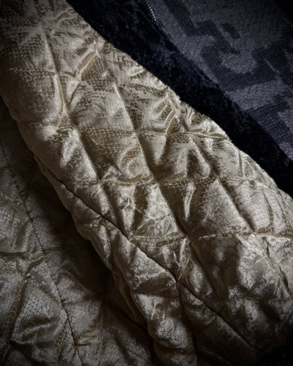 Tornado Mart Python Pattern Short Pile Jacket