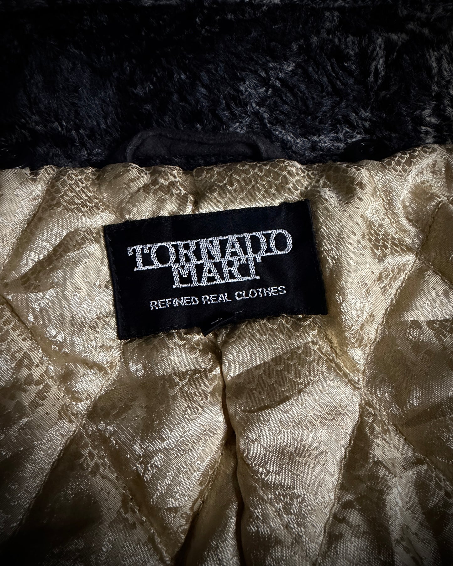 Tornado Mart Python Pattern Short Pile Jacket
