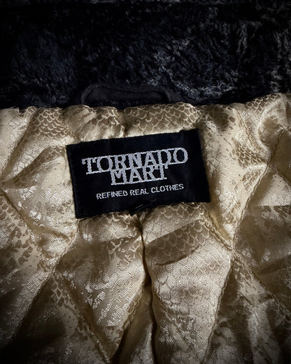 Tornado Mart Python Pattern Short Pile Jacket