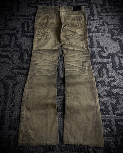 FUGA Washed Sand Heavy Stitch Distressed Bootcut