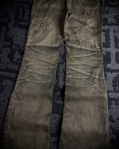 FUGA Washed Sand Heavy Stitch Distressed Bootcut
