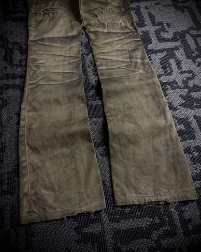 FUGA Washed Sand Heavy Stitch Distressed Bootcut