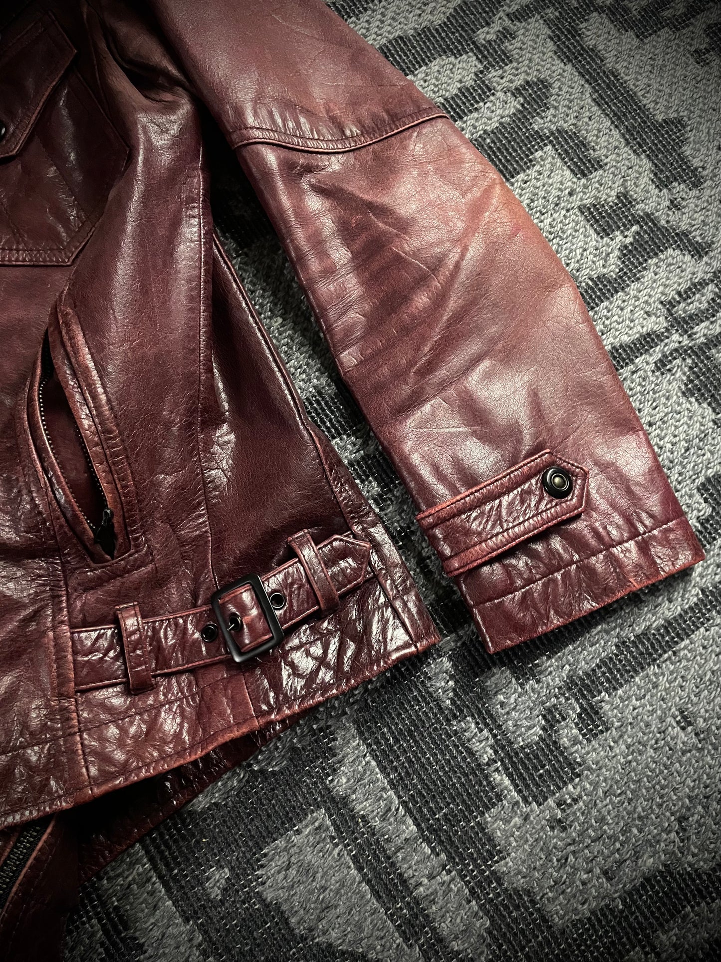 A.S.M Buffalo Leather Raccoon Fur Jacket