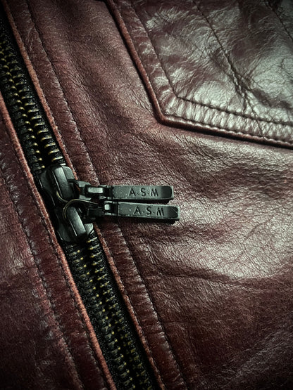 A.S.M Buffalo Leather Raccoon Fur Jacket