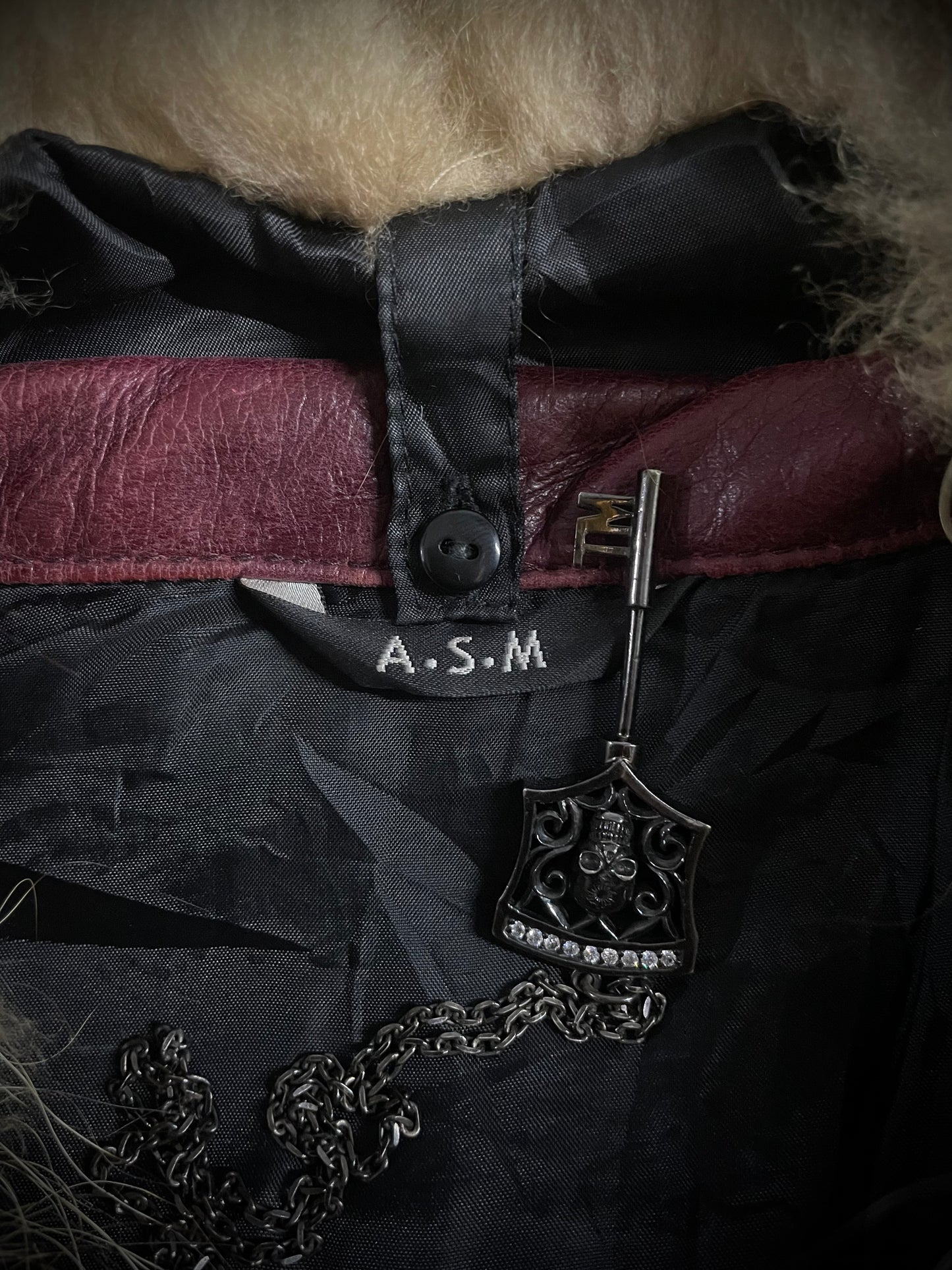 A.S.M Buffalo Leather Raccoon Fur Jacket