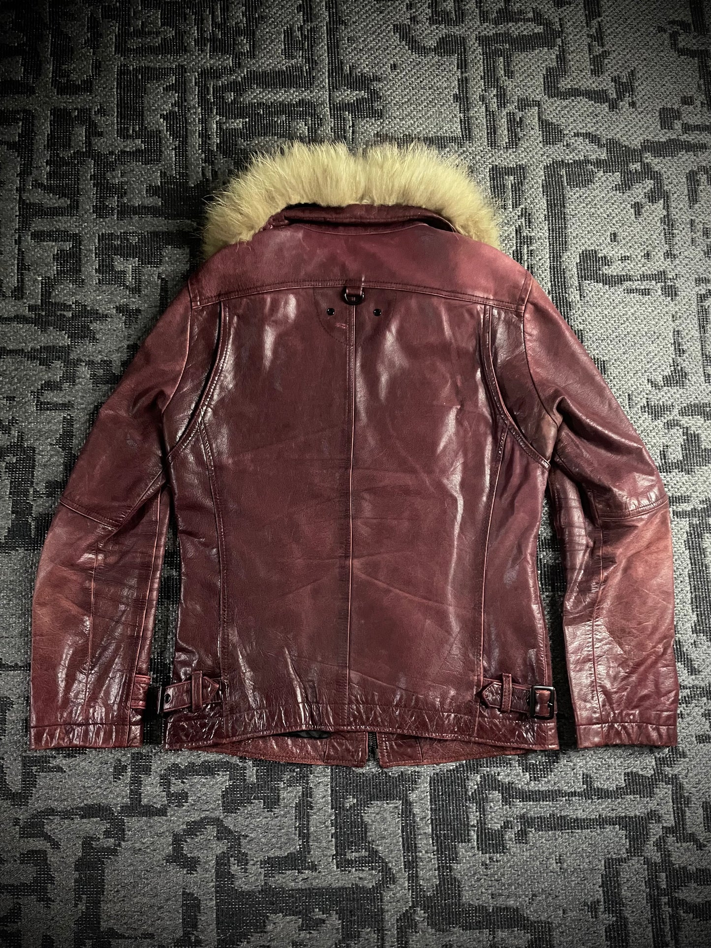 A.S.M Buffalo Leather Raccoon Fur Jacket