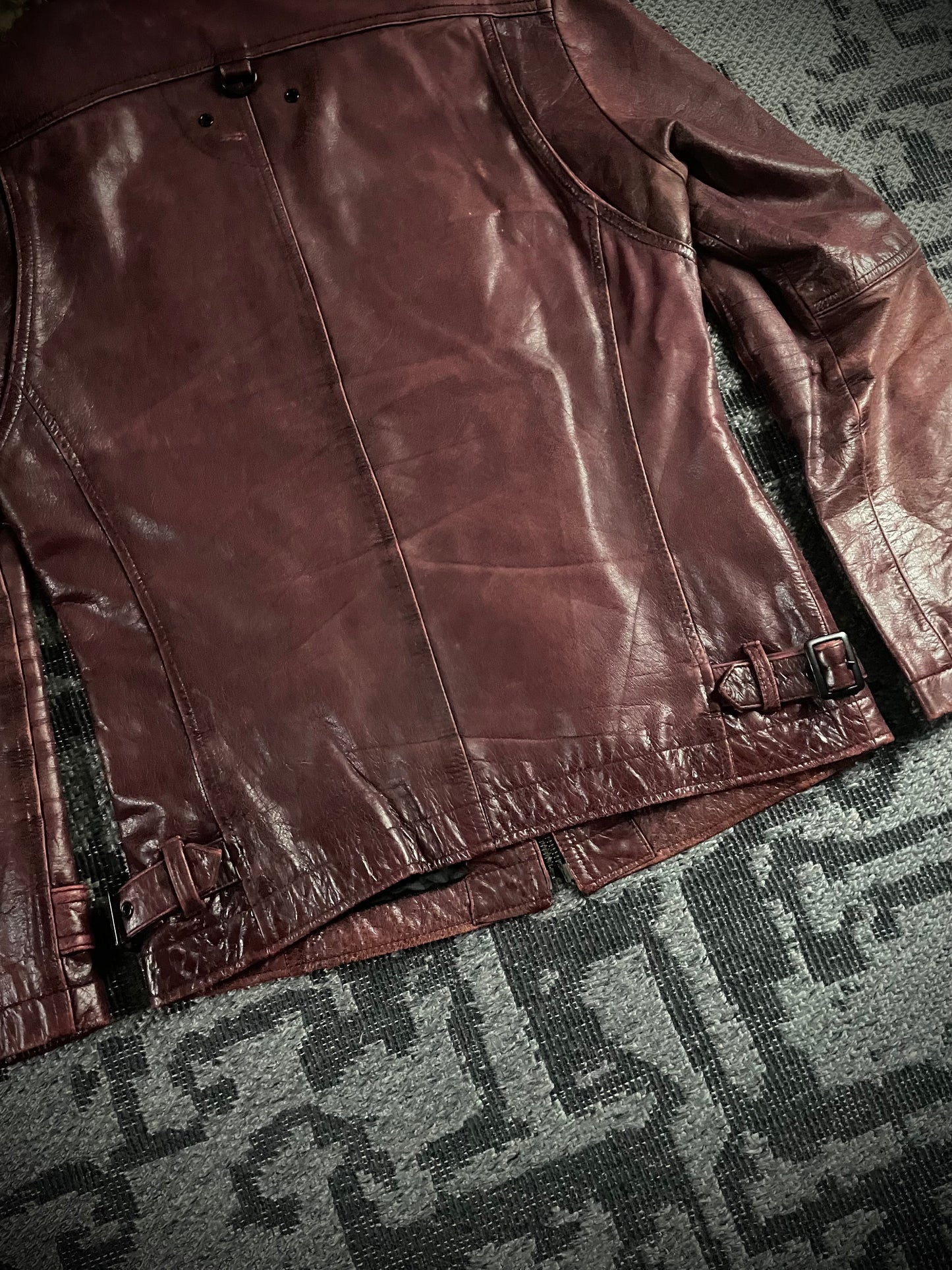 A.S.M Buffalo Leather Raccoon Fur Jacket