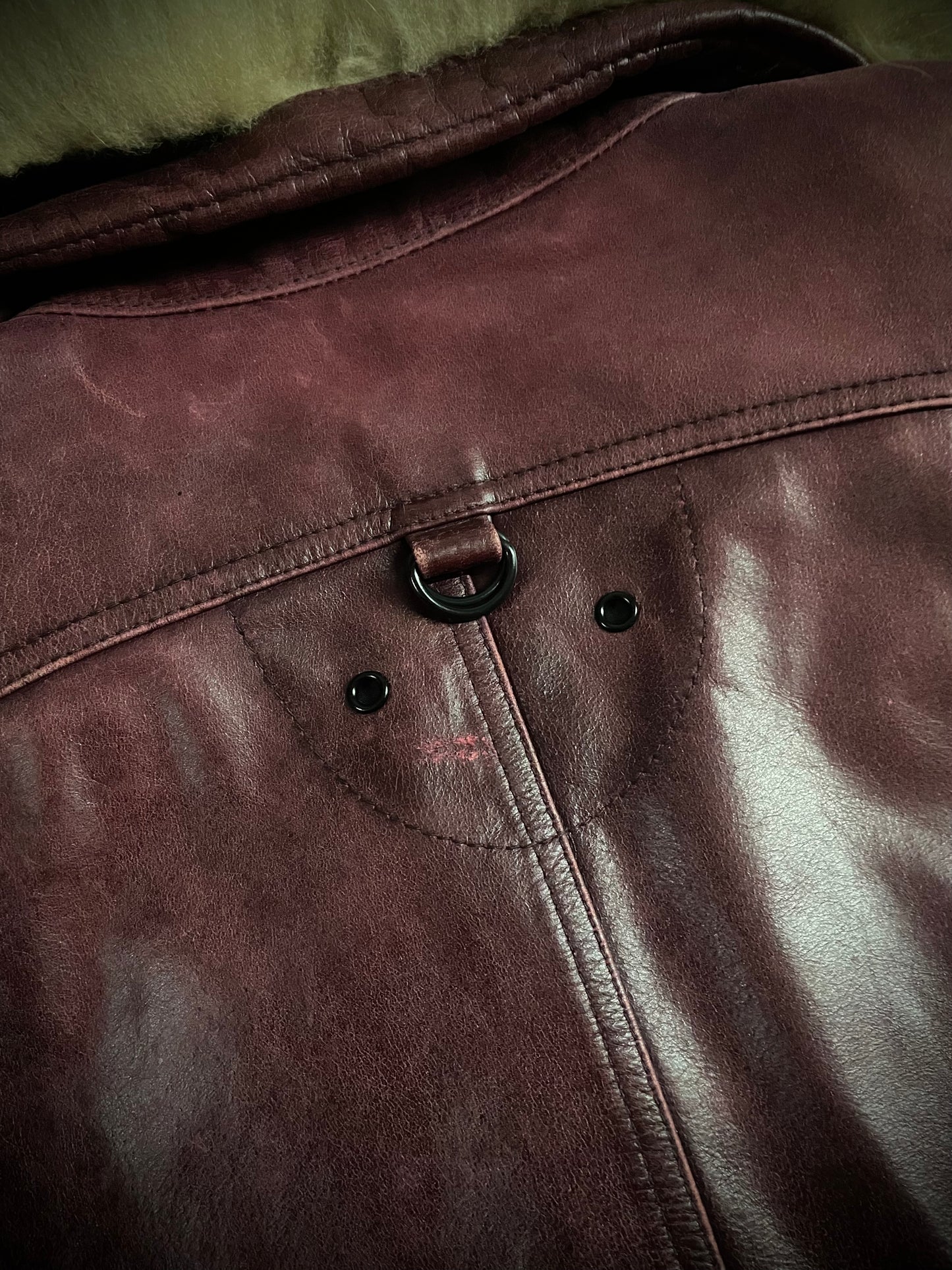 A.S.M Buffalo Leather Raccoon Fur Jacket