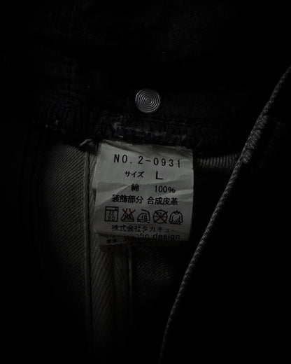 Semantic Design Snakeskin Black Whiskered Smoke Gray Flared Jeans