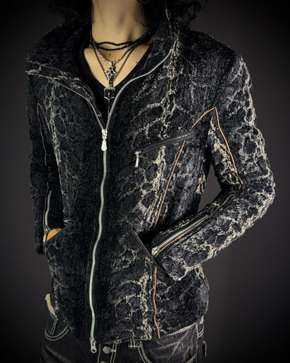 Tornado Mart Python Pattern Short Pile Jacket