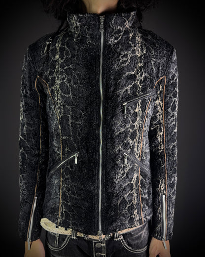 Tornado Mart Python Pattern Short Pile Jacket