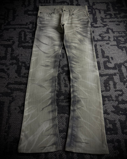 Tornado Mart Whiskered Black Gray Boot Cut Jeans