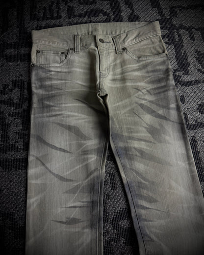 Tornado Mart Whiskered Black Gray Boot Cut Jeans