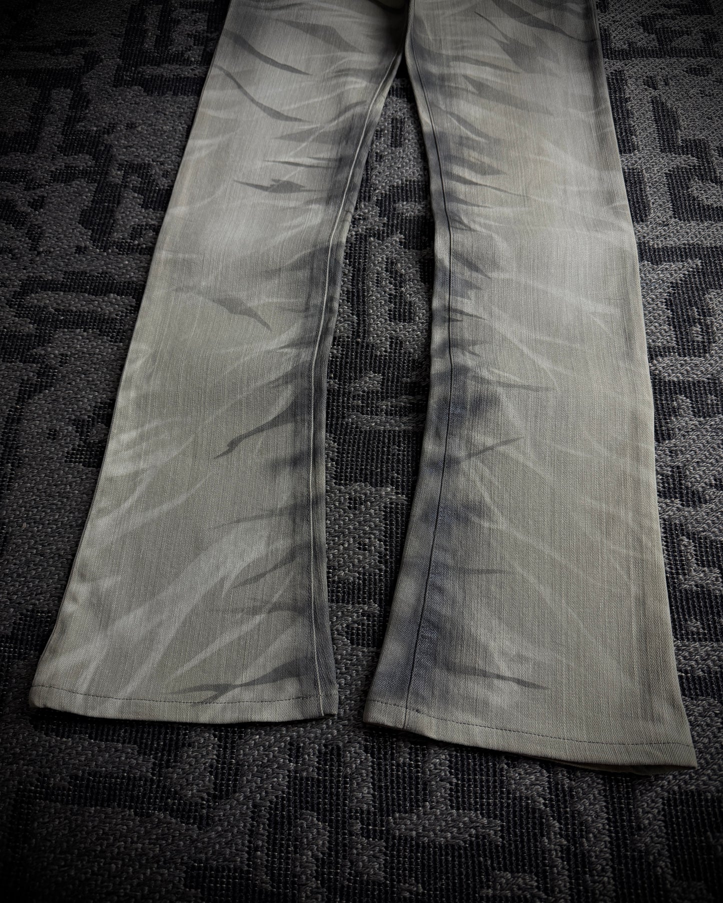 Tornado Mart Whiskered Black Gray Boot Cut Jeans