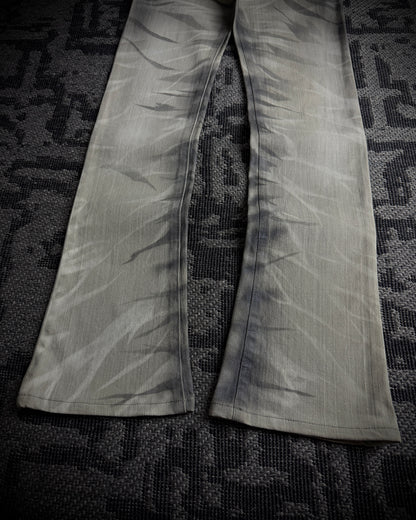 Tornado Mart Whiskered Black Gray Boot Cut Jeans