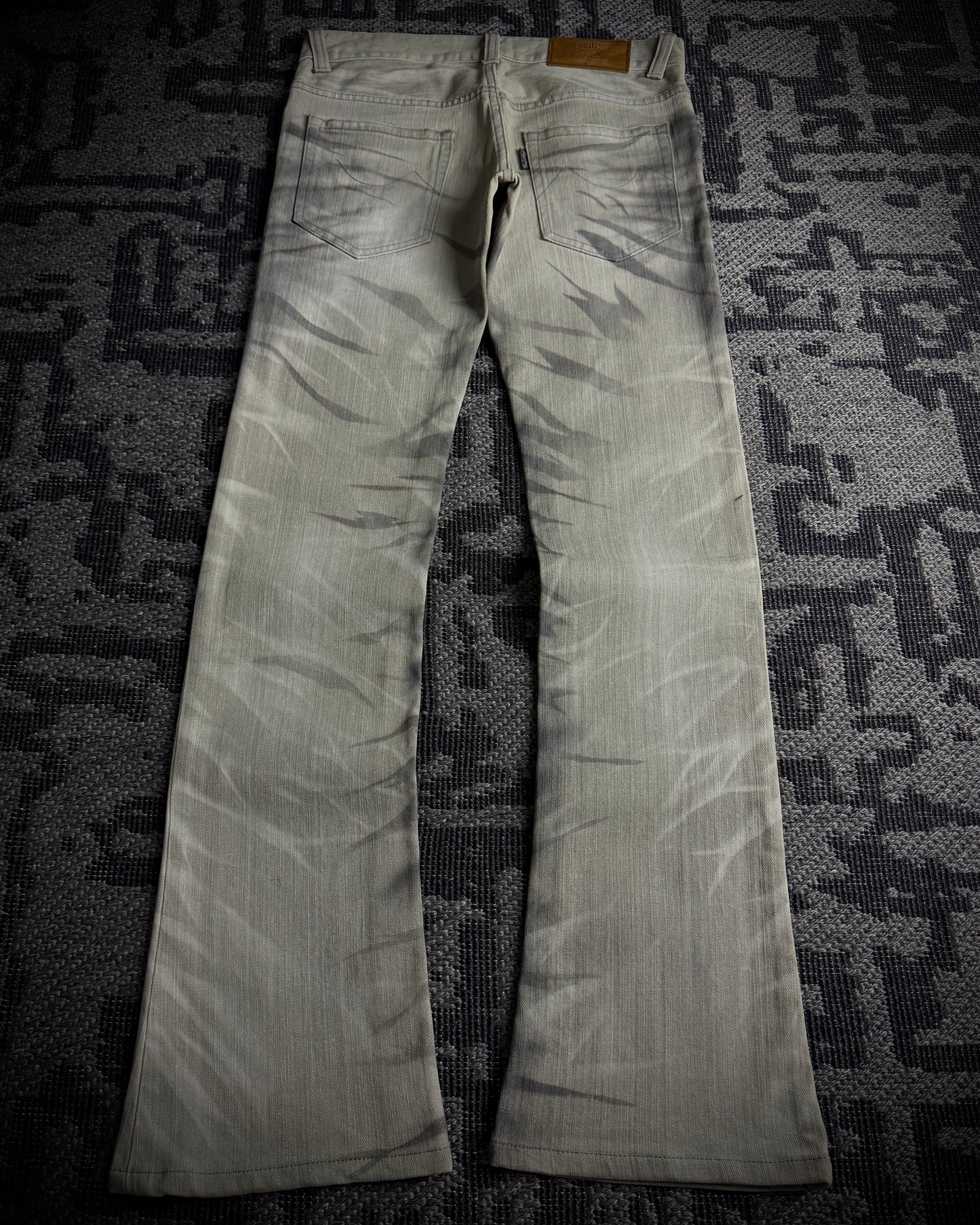 Tornado Mart Whiskered Black Gray Boot Cut Jeans