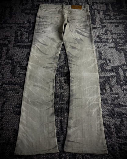 Tornado Mart Whiskered Black Gray Boot Cut Jeans