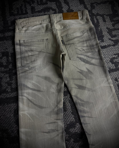 Tornado Mart Whiskered Black Gray Boot Cut Jeans