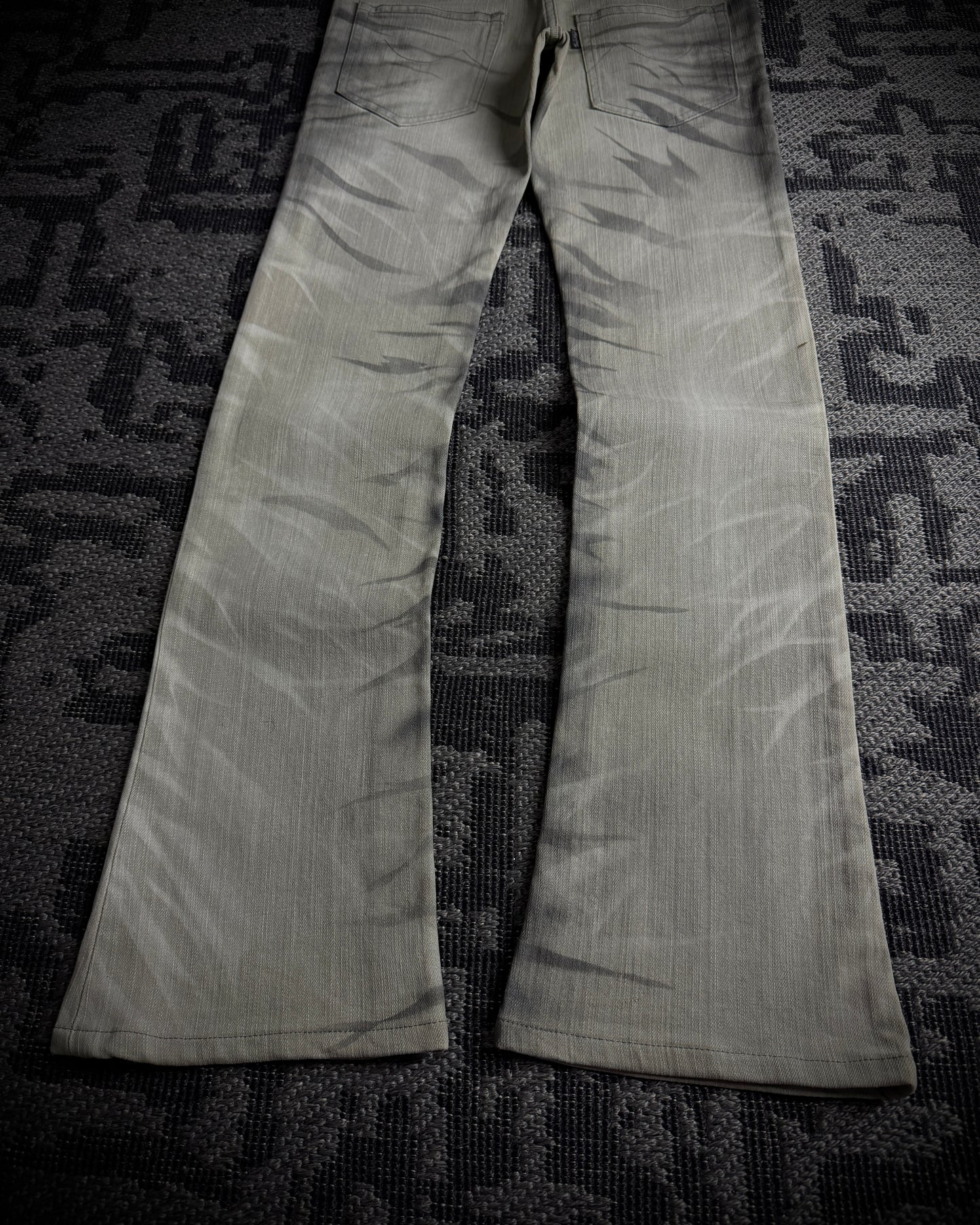 Tornado Mart Whiskered Black Gray Boot Cut Jeans