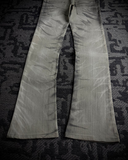 Tornado Mart Whiskered Black Gray Boot Cut Jeans
