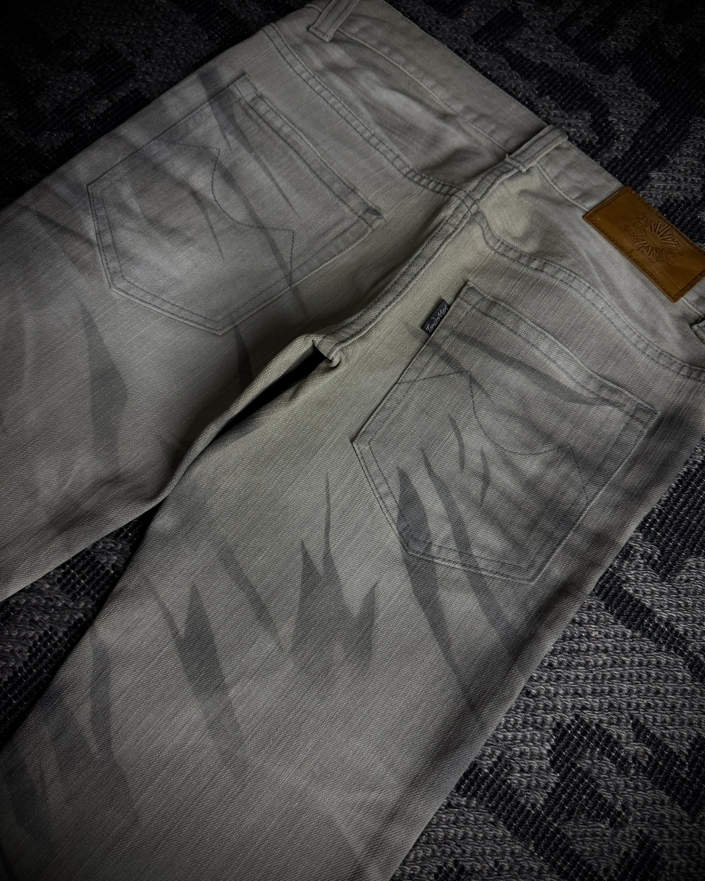 Tornado Mart Whiskered Black Gray Boot Cut Jeans