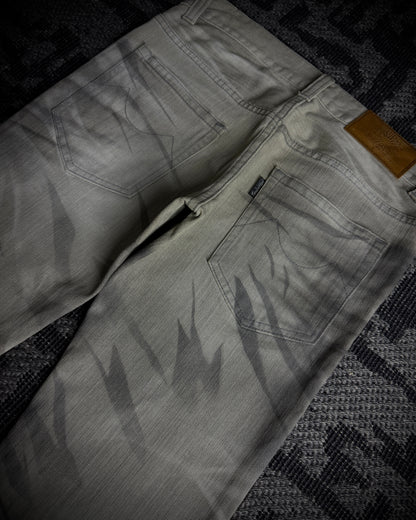 Tornado Mart Whiskered Black Gray Boot Cut Jeans