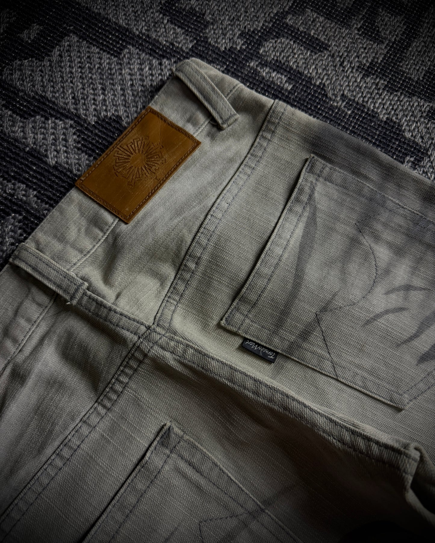Tornado Mart Whiskered Black Gray Boot Cut Jeans