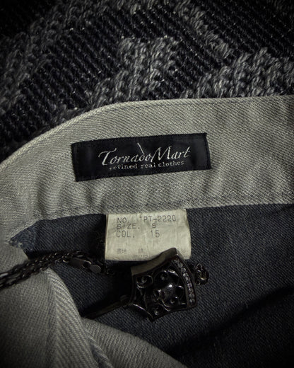 Tornado Mart Whiskered Black Gray Boot Cut Jeans