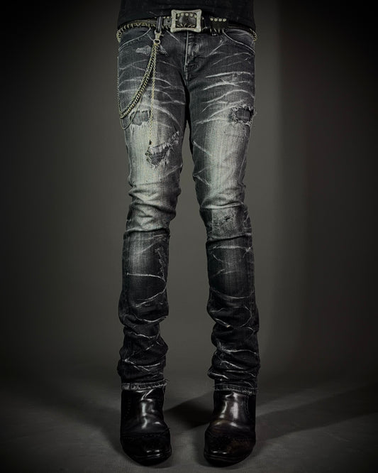 CIVARIZE Whiskered Distressed Skinny Jeans