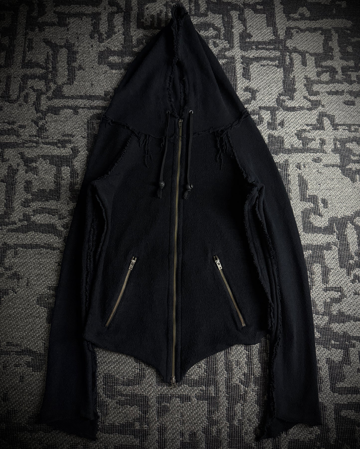LGB Asymmetrical Raw Zip Hoodie