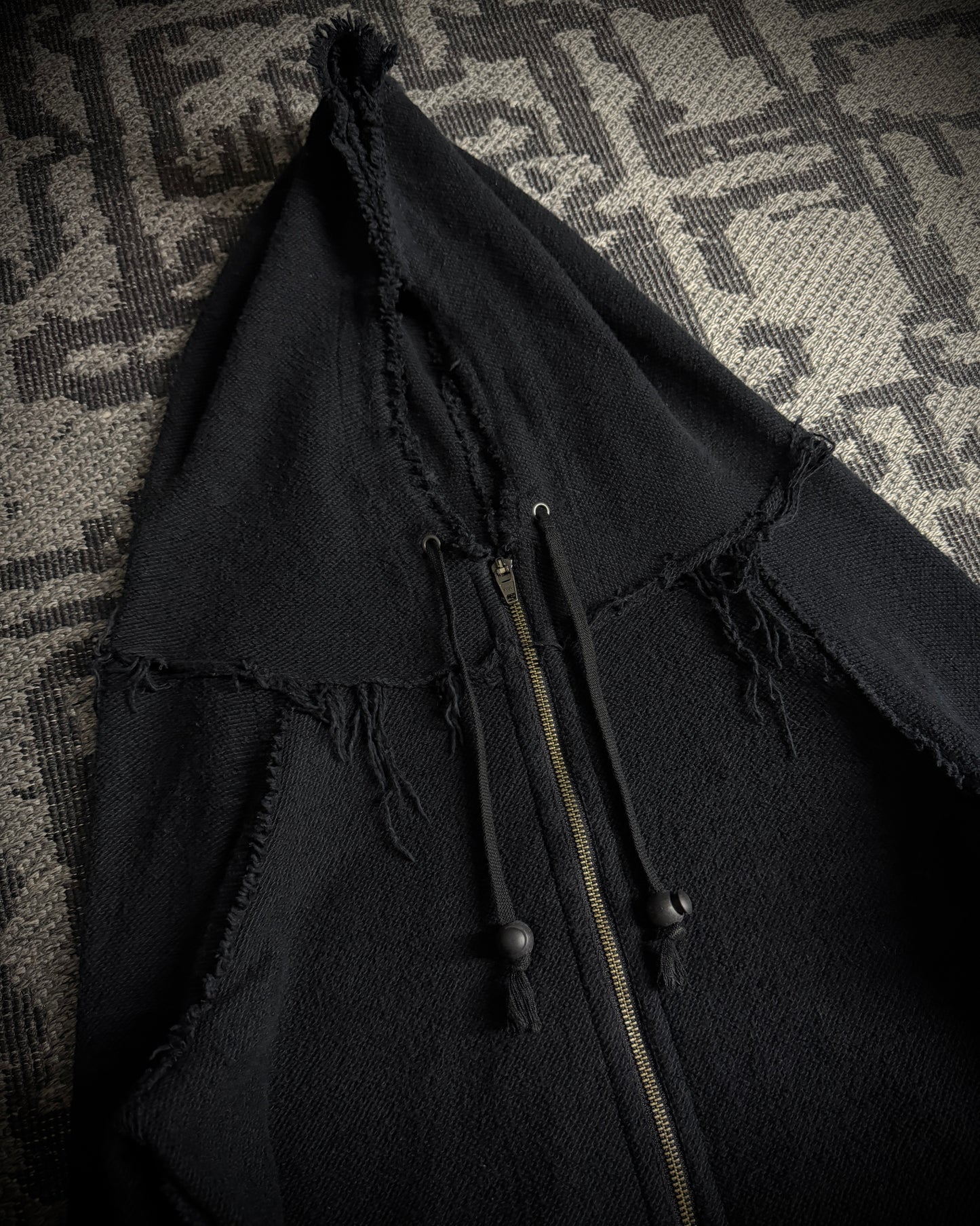 LGB Asymmetrical Raw Zip Hoodie