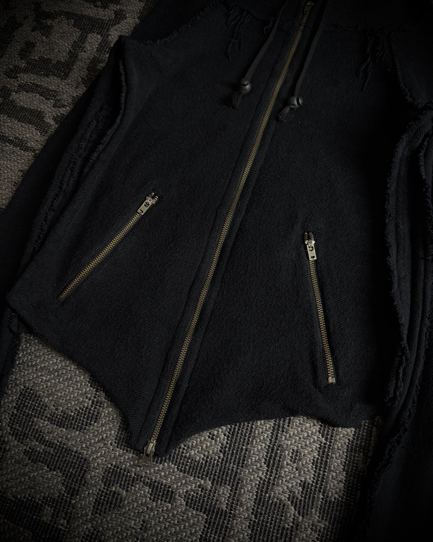 LGB Asymmetrical Raw Zip Hoodie
