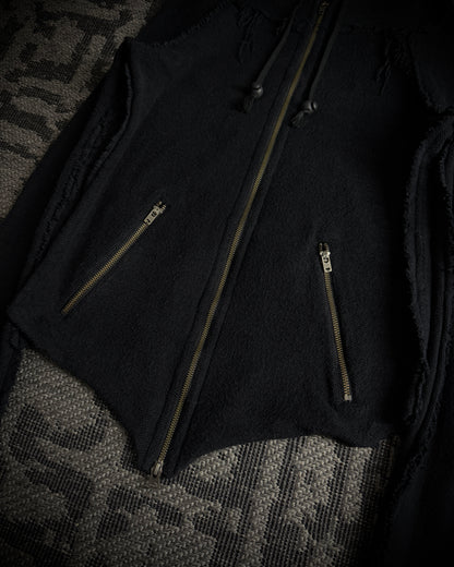 LGB Asymmetrical Raw Zip Hoodie