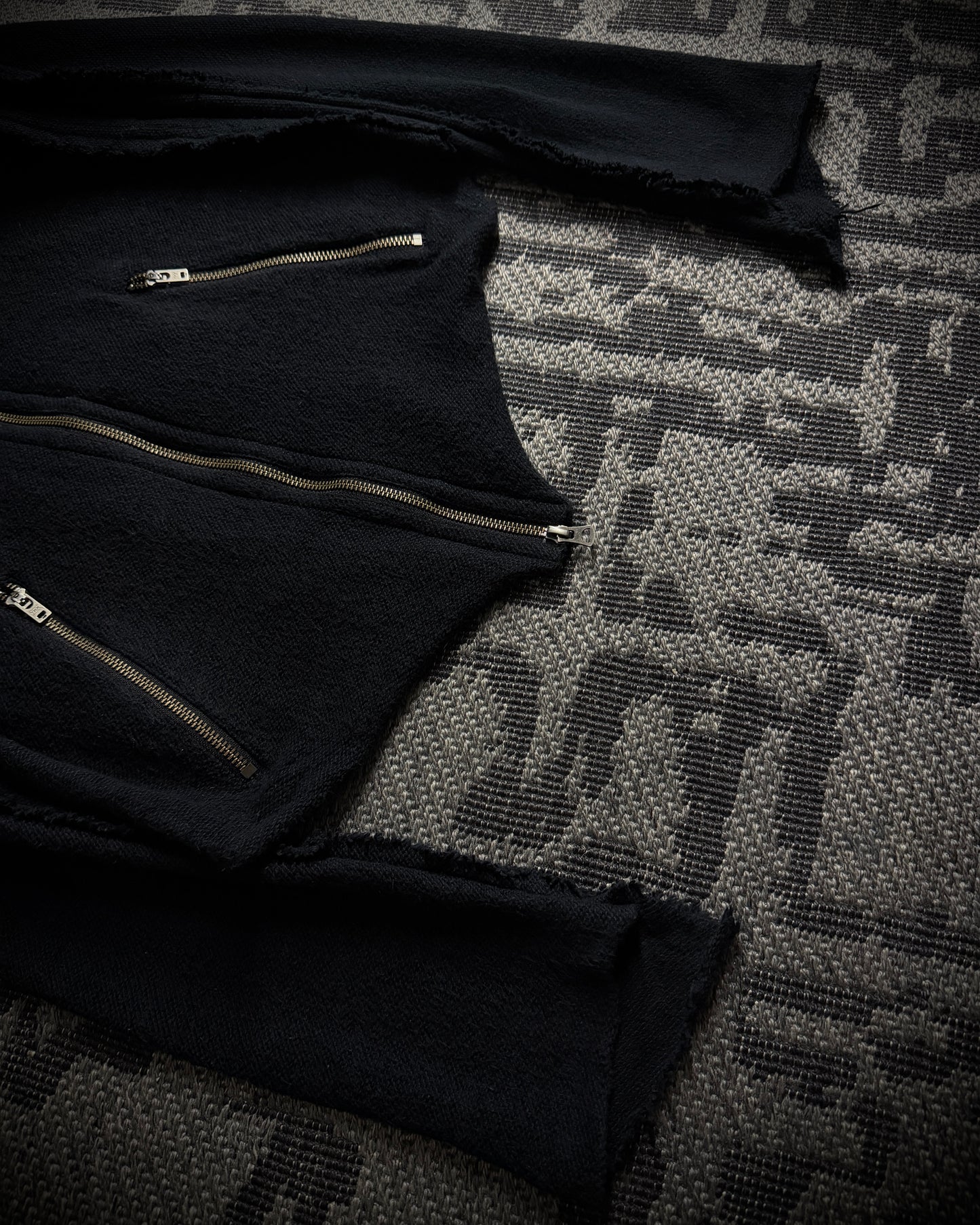 LGB Asymmetrical Raw Zip Hoodie