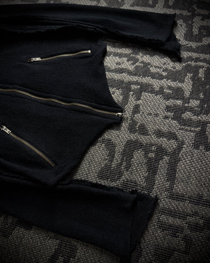 LGB Asymmetrical Raw Zip Hoodie