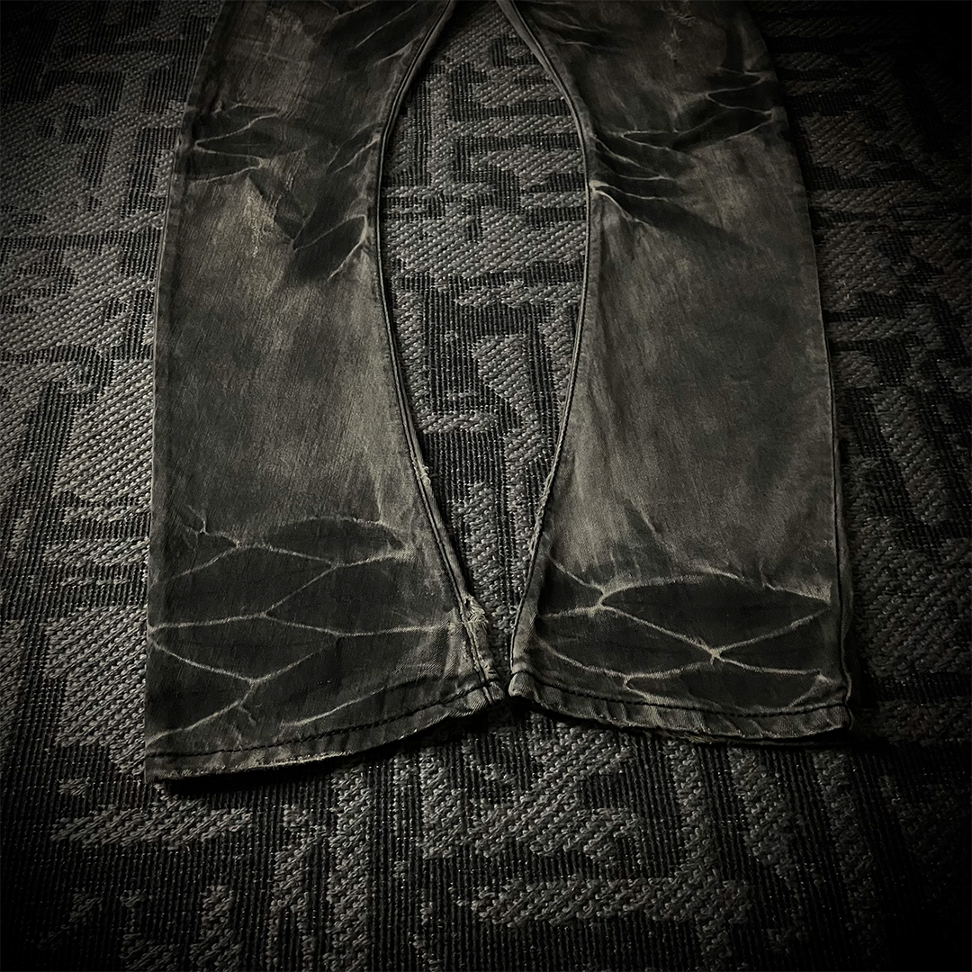 Buffalo Bobs Claw Mark J-cut Black Flared Jeans Size2