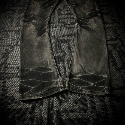 Buffalo Bobs Claw Mark J-cut Black Flared Jeans Size2