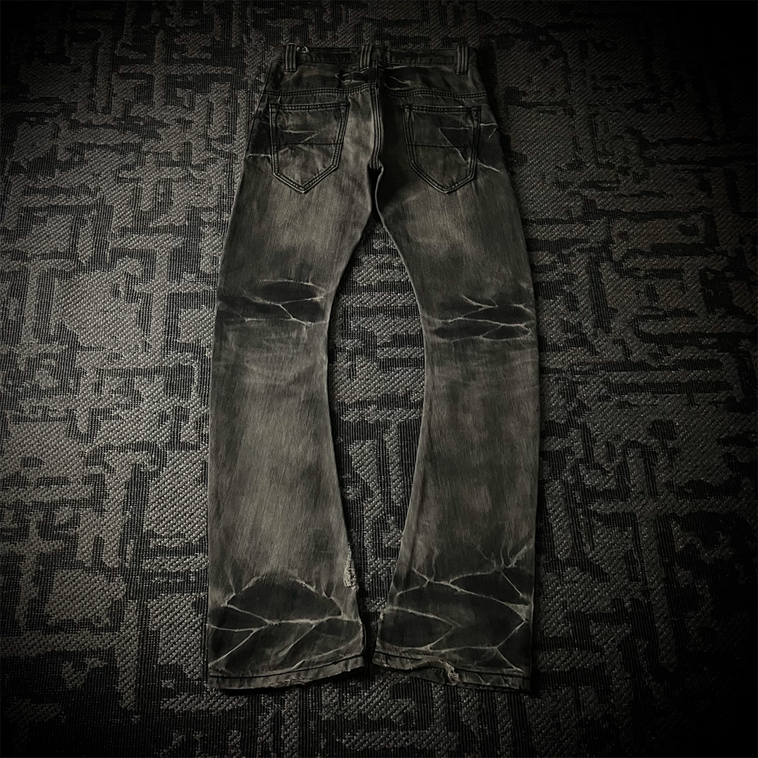 Buffalo Bobs Claw Mark J-cut Black Flared Jeans Size2