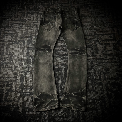 Buffalo Bobs Claw Mark J-cut Black Flared Jeans Size2